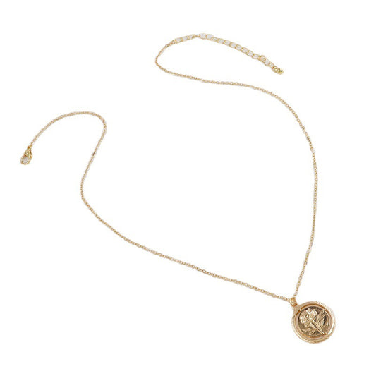 Golden Rose Relief Necklace - Vienna Verve Collection