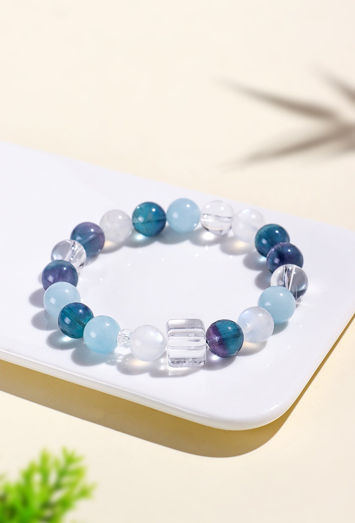 Planderful Fortune's Favor Bracelet – Elegant Natural Aquamarine and Fluorite Design