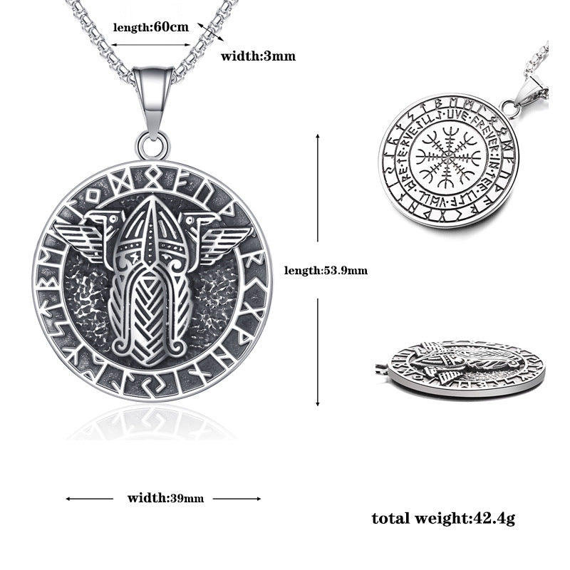 Steel Necklace – Vintage Viking Rune Pendant For Men By Planderful Everyday Genie