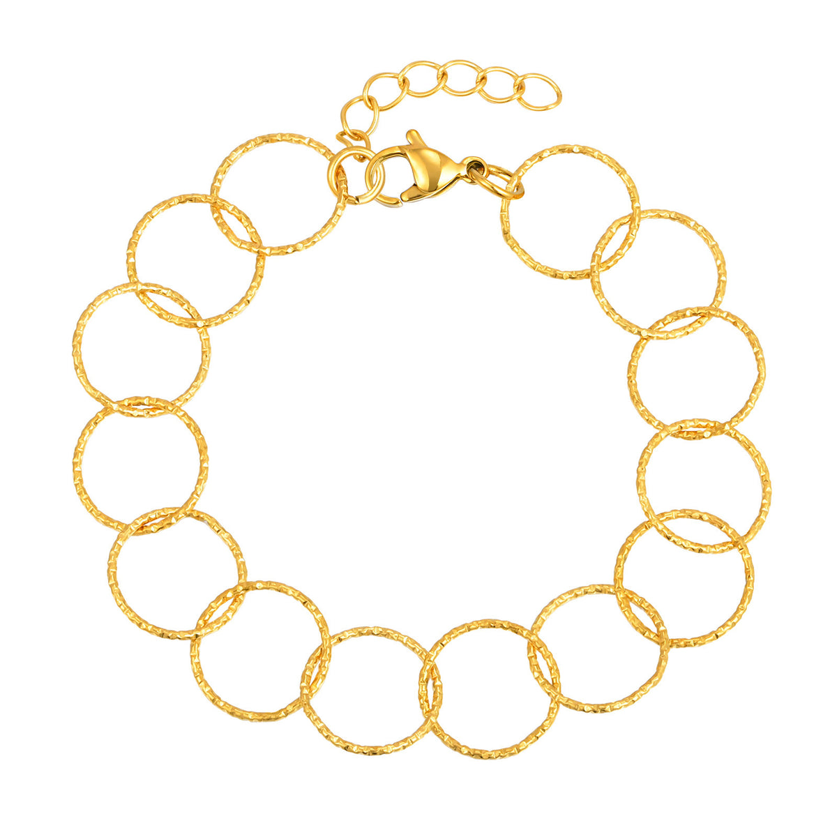 And Hand Embossed Floral Stainless Steel Bracelet Unisex