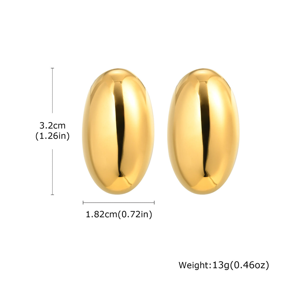Gold-Tone Sculptural Stud Earrings — Multiple Styles