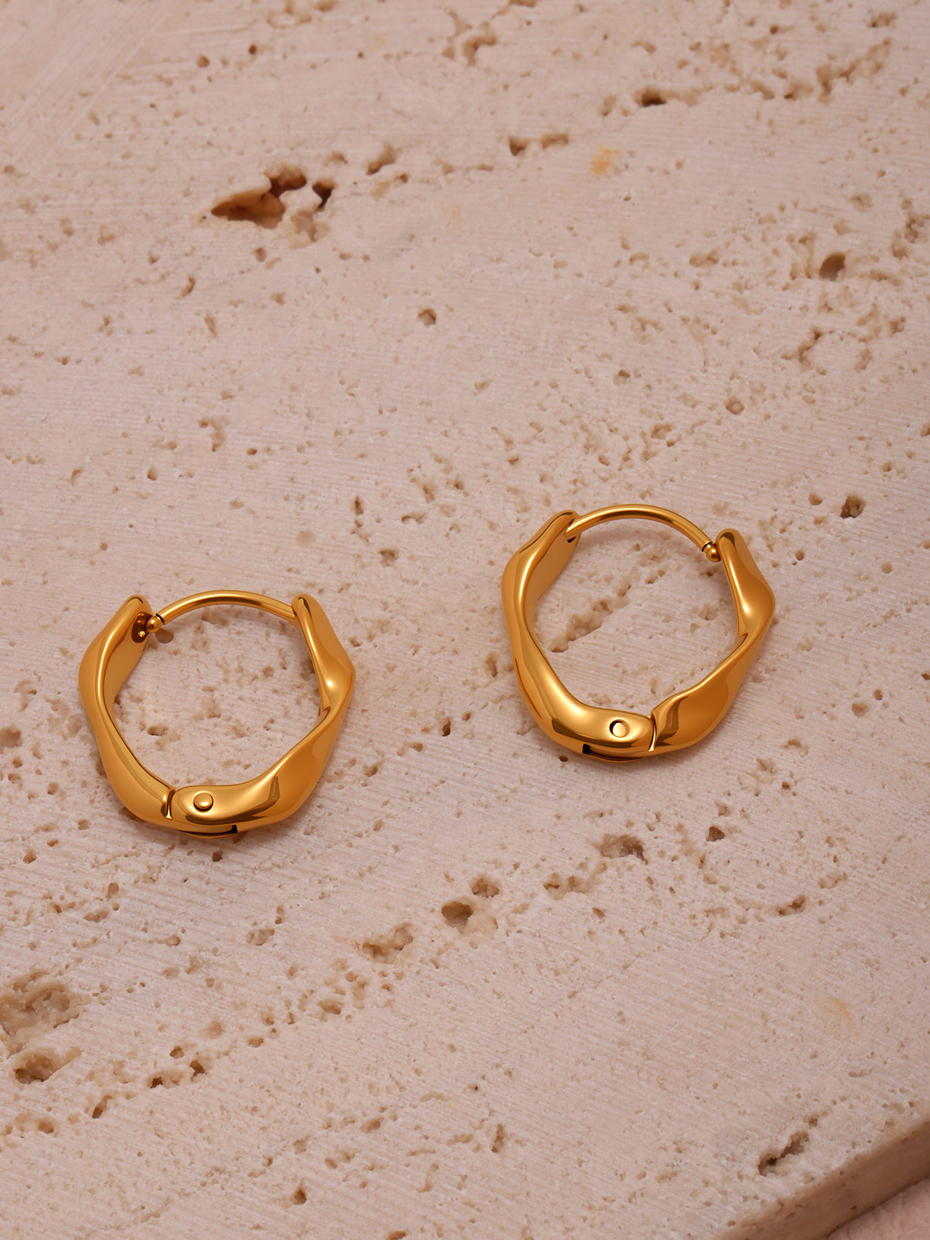 Planderful Twist Ring Earrings For Women Gold Plated