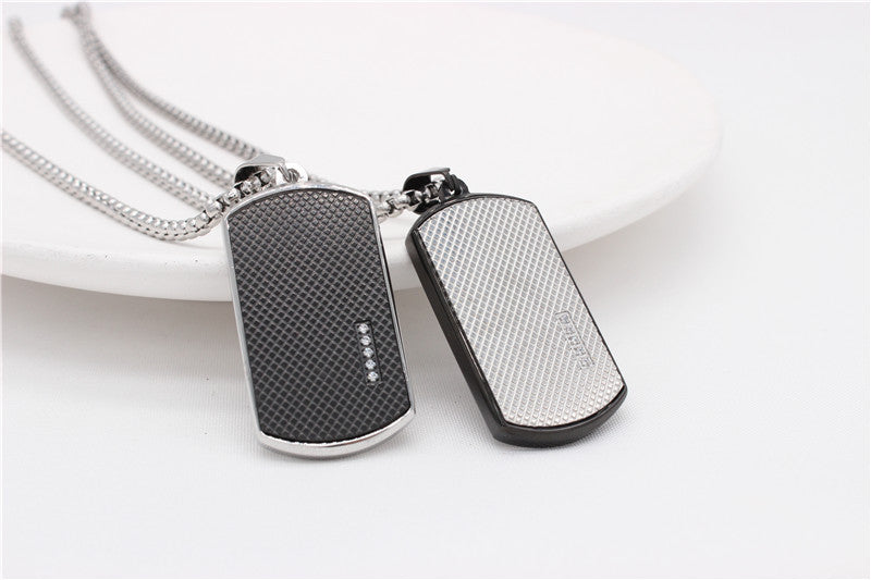 Planderful Titanium Steel Pendant Unisex Protection Shield Necklace For Men And Women