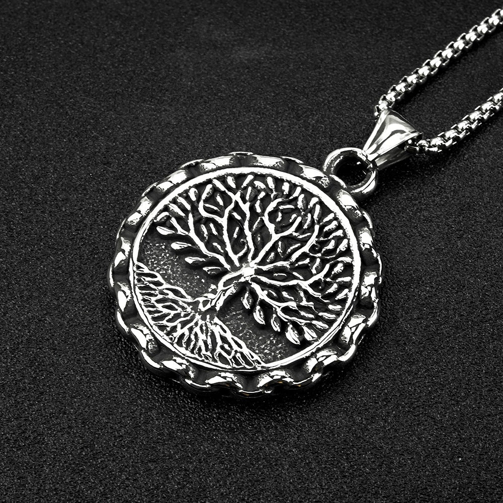 Nordic Retro Stainless Steel Men's Pendant Viking Necklace