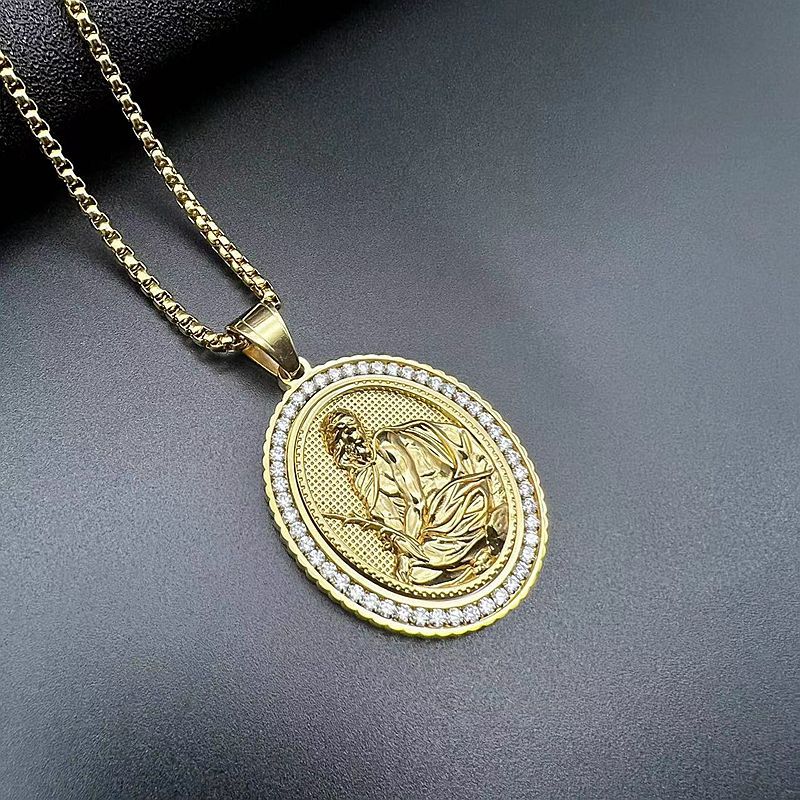 Zircon Necklace – Statement Hip Hop Religious Pendant