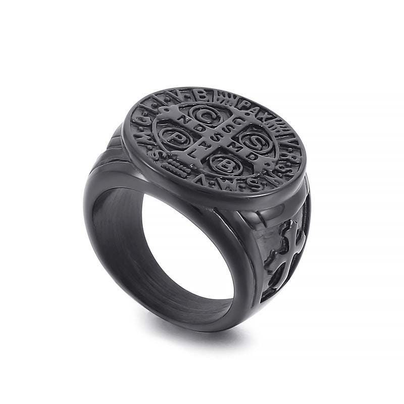 Planderful Viking Rune Ring Titanium Steel For Men Jewelry