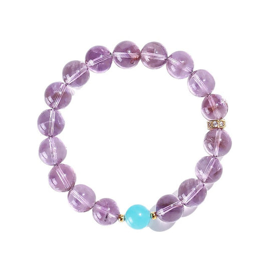 Planderful Fortune's Favor 10Mm Natural Bolivian Amethyst Beaded Bracelet – Premium Quality Natural Gemstone