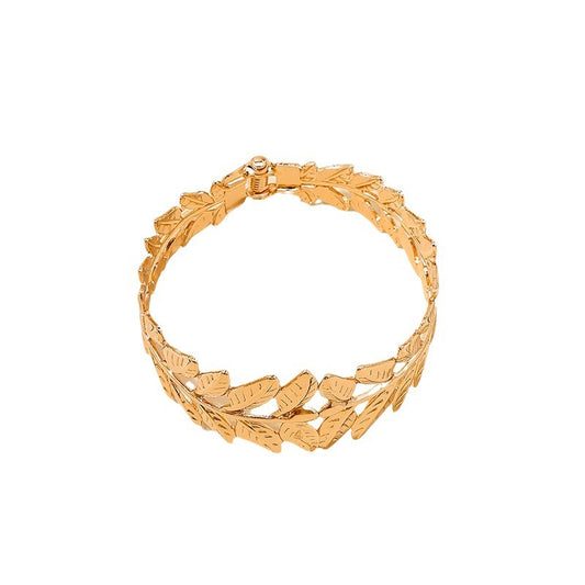 European Inspired Metal Leaf Bracelet - Vienna Verve Collection
