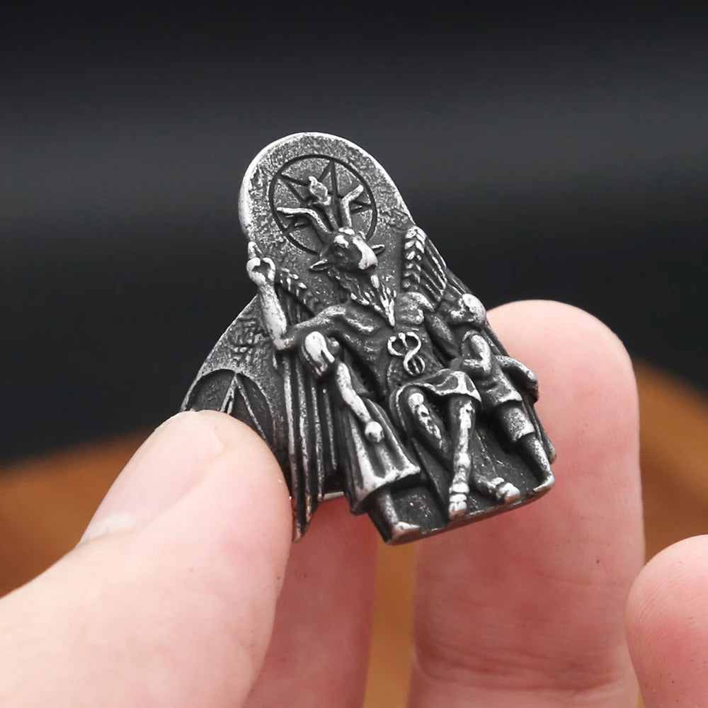 Planderful Stainless Steel Ring For Men Warrior Anubis Skull Punk Style Bold Durable