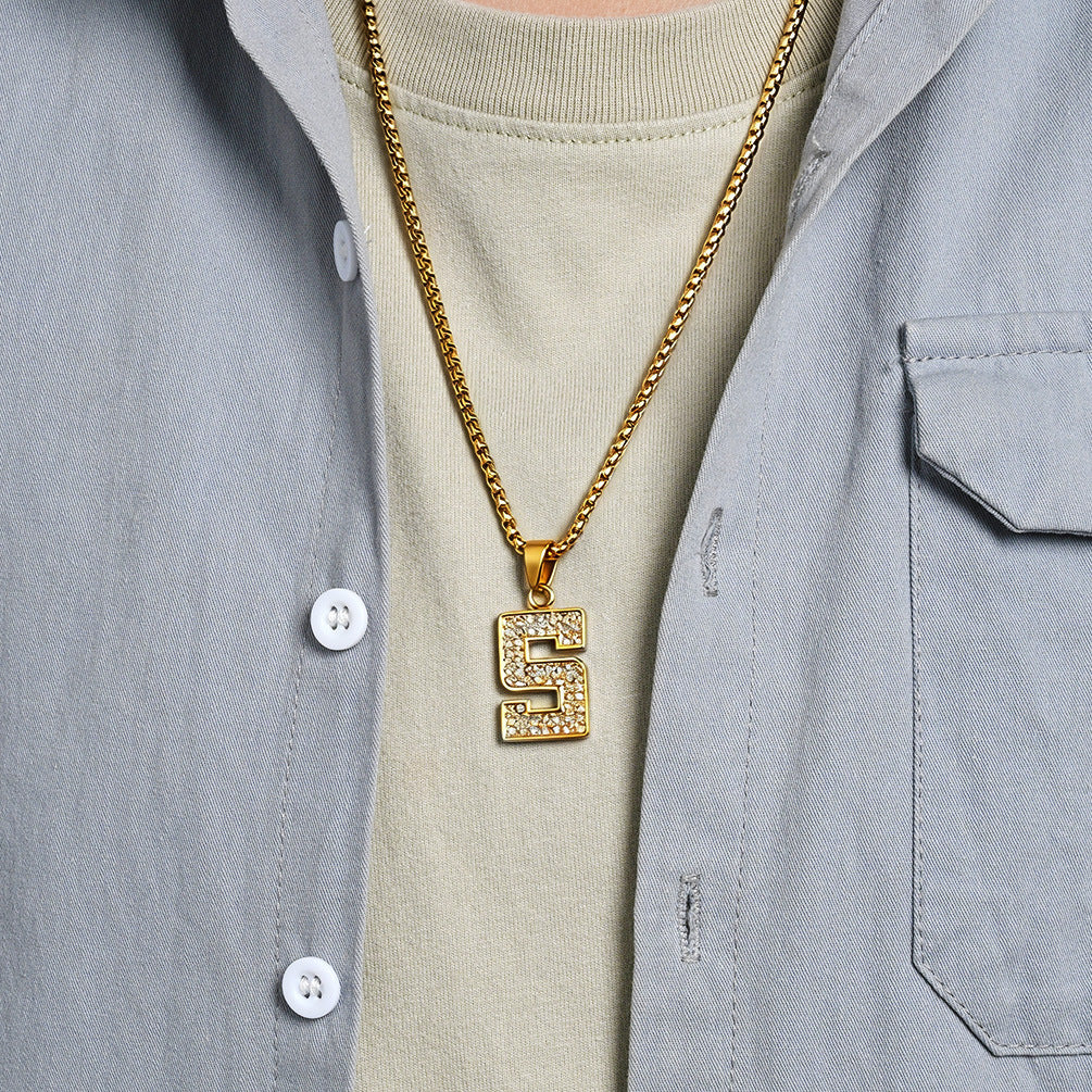 Stainless Steel Number Pendants — Chain Optional
