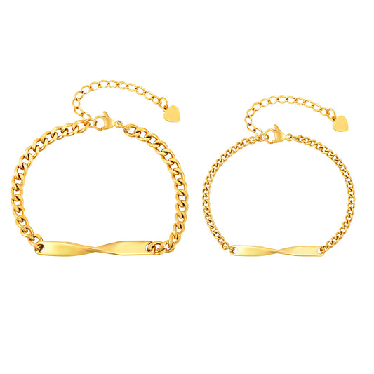 M Bius Couple Significant Stainless Steel Bracelet Unisex