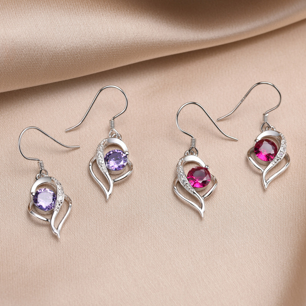 Zircon Heart Earrings