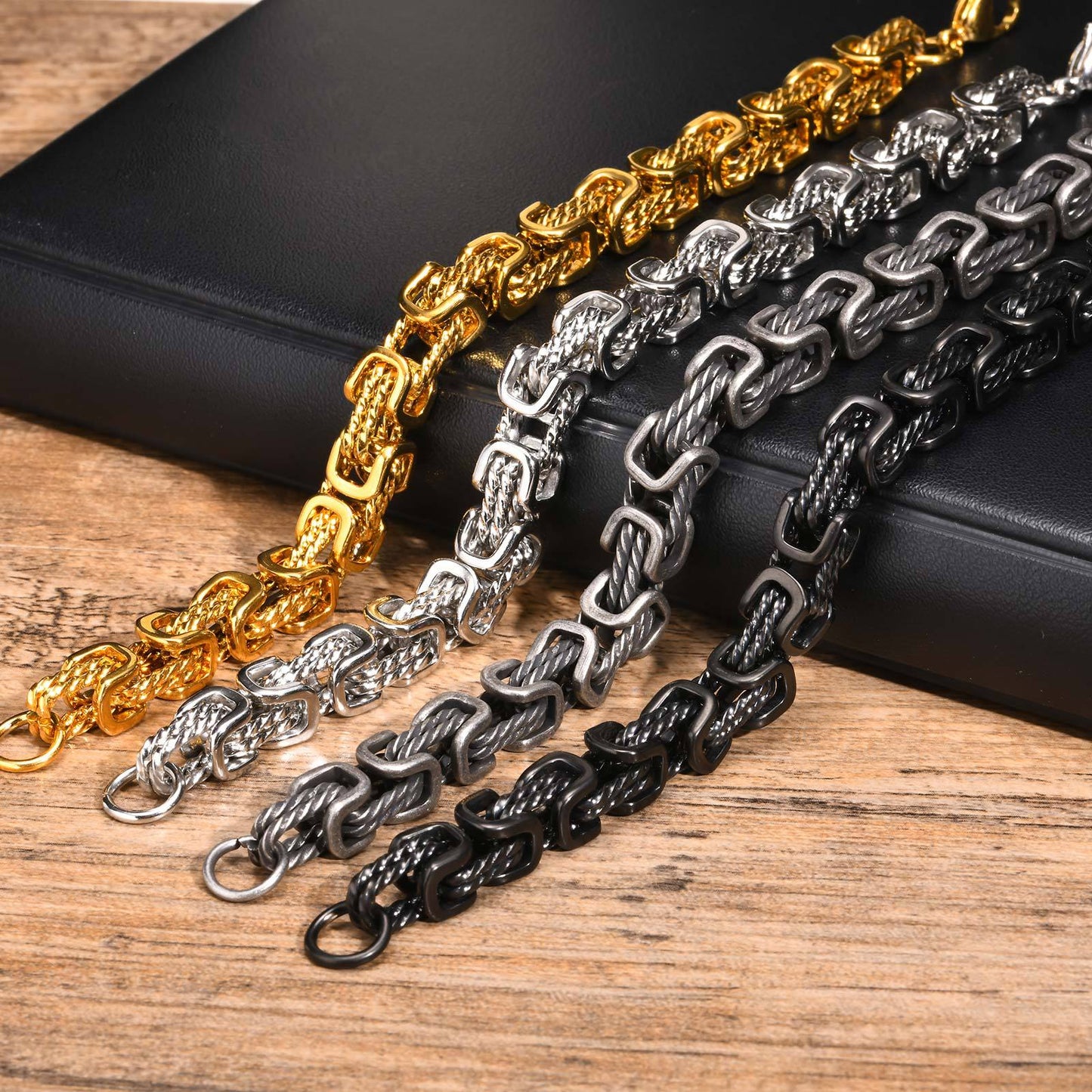 Stainless Steel Byzantine Twist Handmade Chain Men Jewelry
