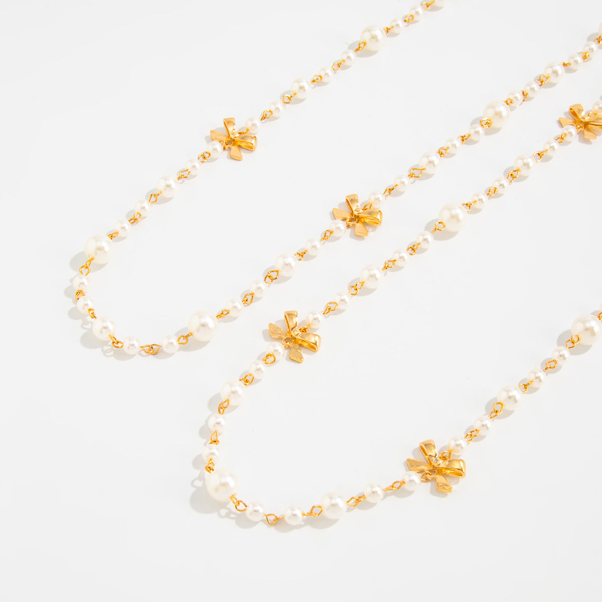 Retro Star-Shaped Fringed Sweater Chain For Imitation Pearls Stacked With Long Necklaces Necklace