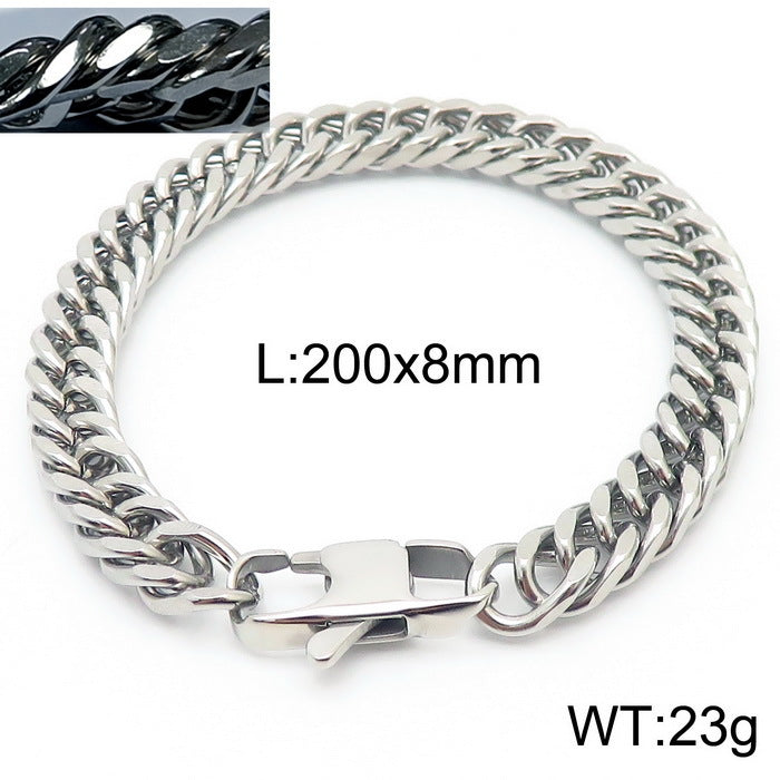 Niche Design – Men's Dancing – Neutral Titanium Steel Cuban Chain Bracelet