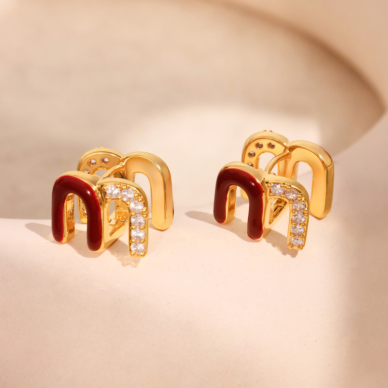 Planderful Zircon Drop Earrings 18K Gold Plated For Women