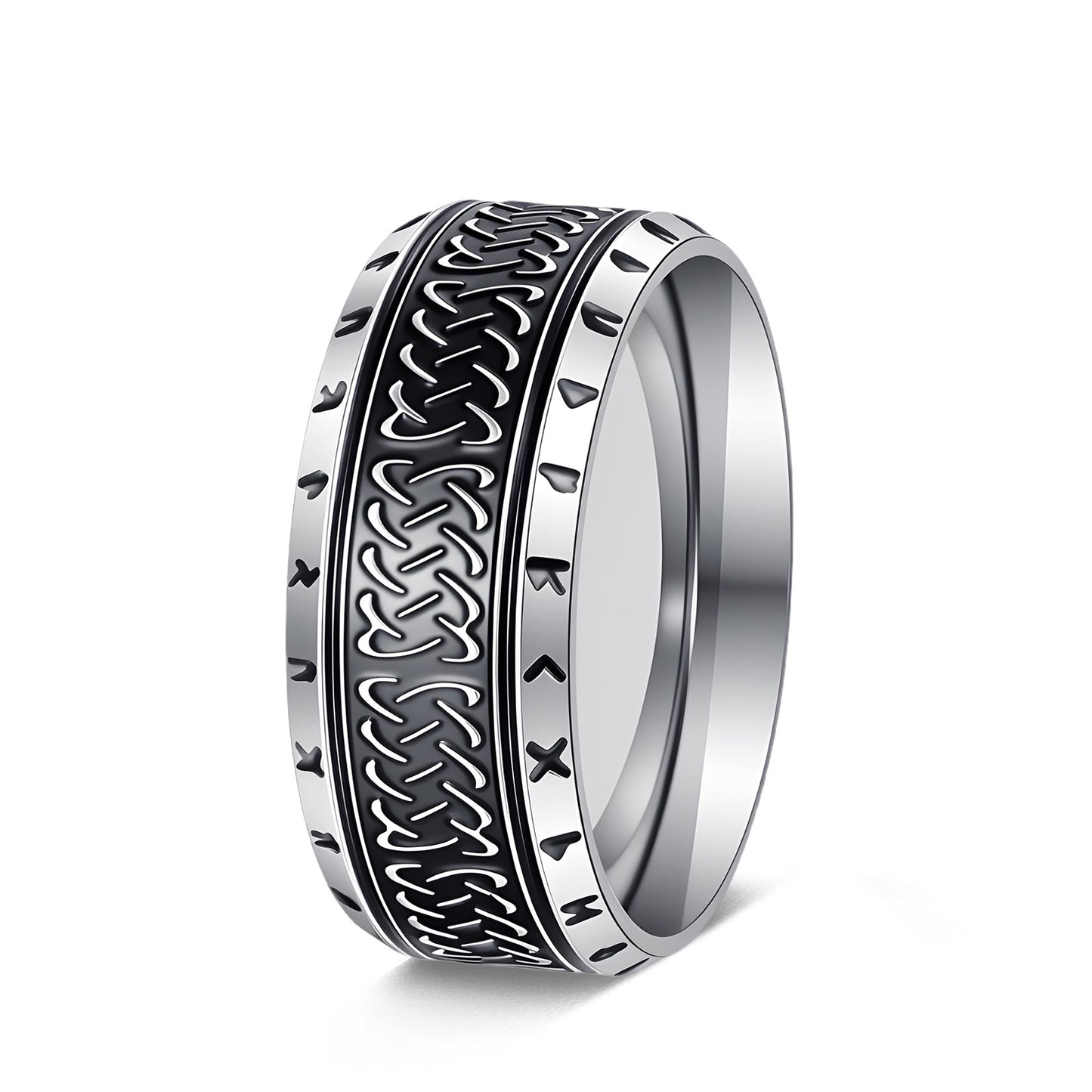 Luhn Rune Titanium Ring by Planderful for Men Viking Protection Jewelry Unisex Fashion Statement