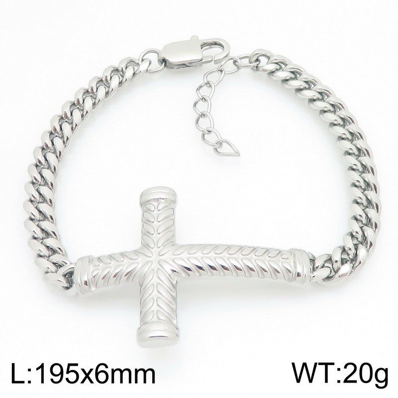 Adjustable – Rock Hip Hop Twist Cross Layered Cuban Chain Titanium Steel Men's Bracelet