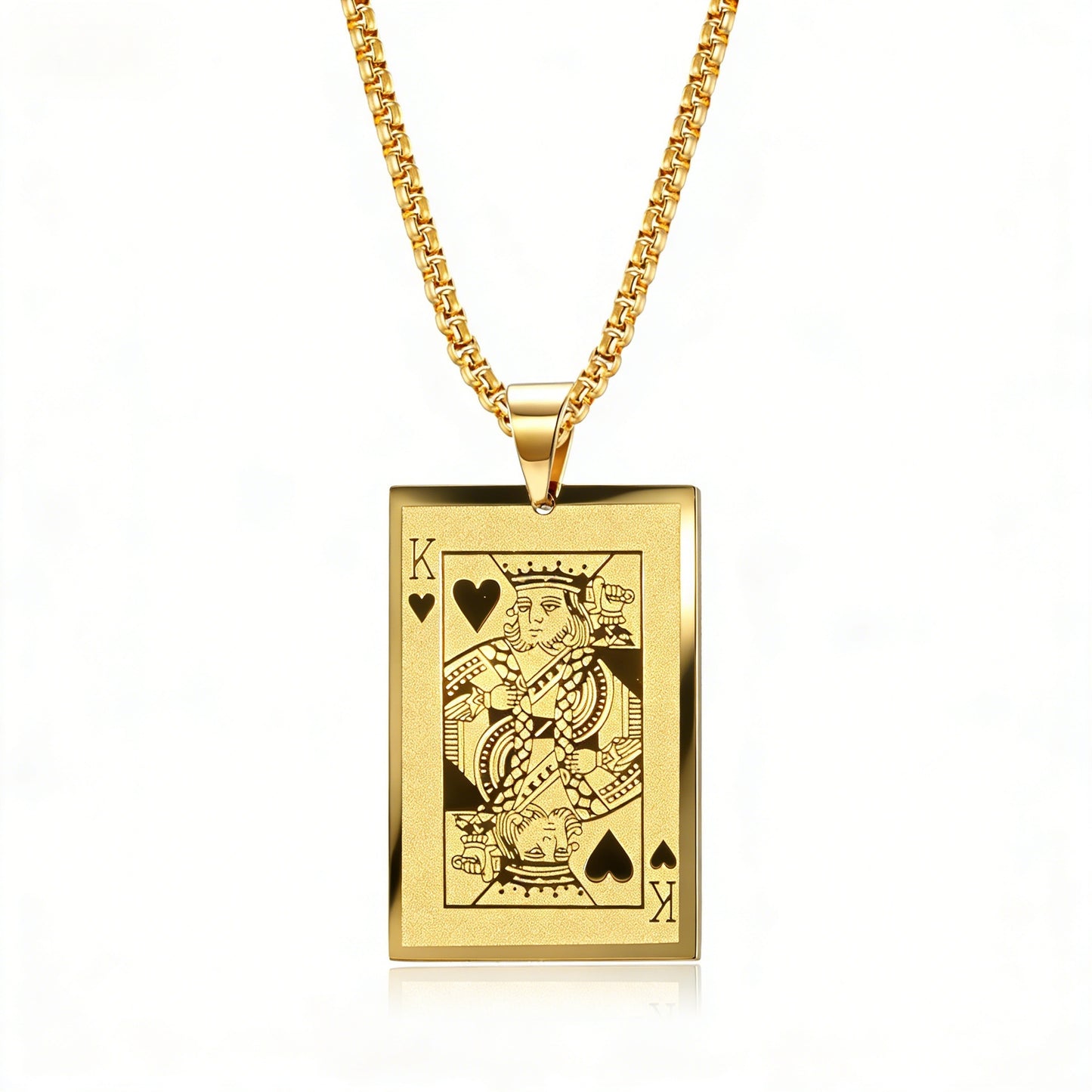 Planderful Playing Card Necklace Titanium Steel Pendant K Spade A Hearts Streetwear Edgy Hip Hop Style For Fashion Fans