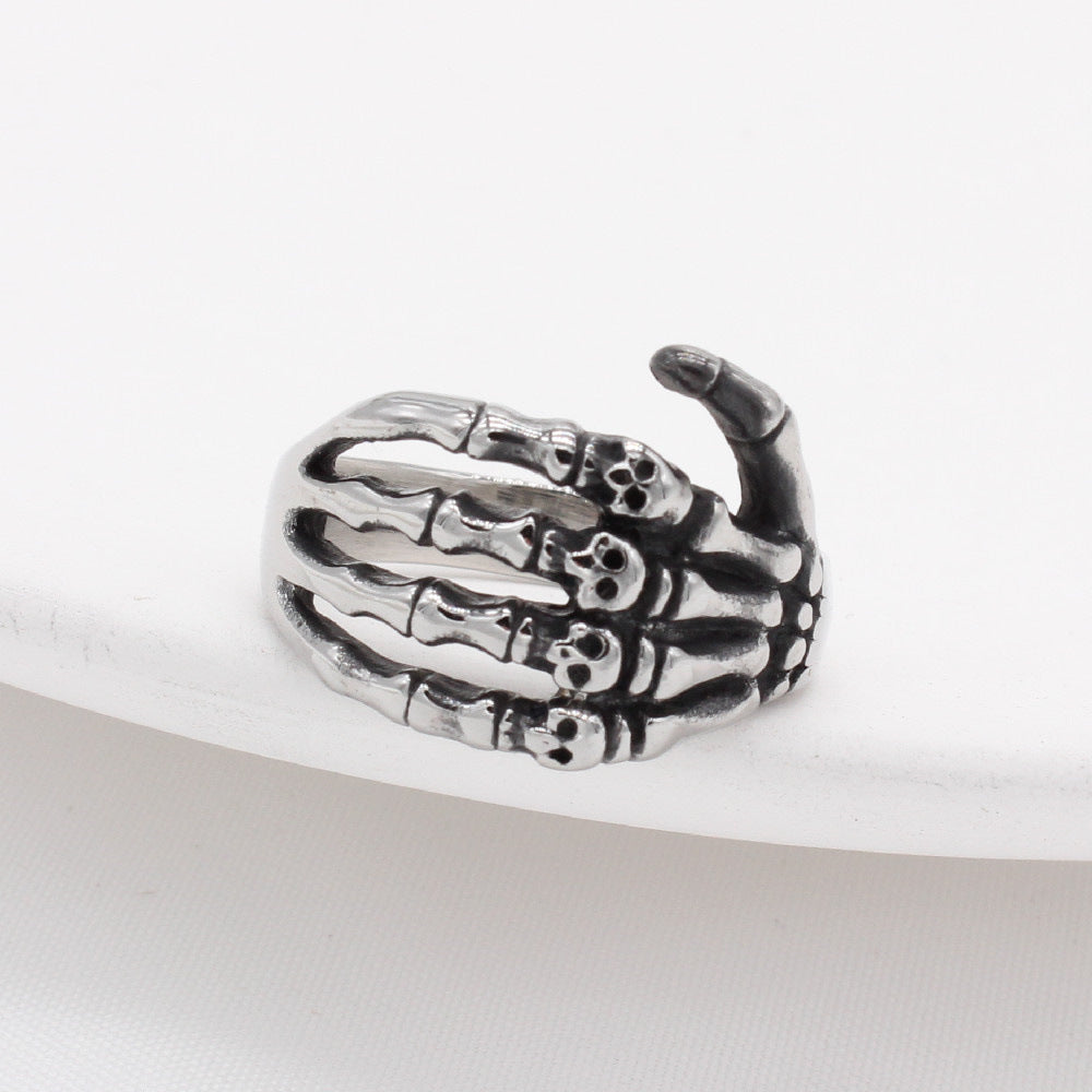 Titanium Steel Claw Skull Ring