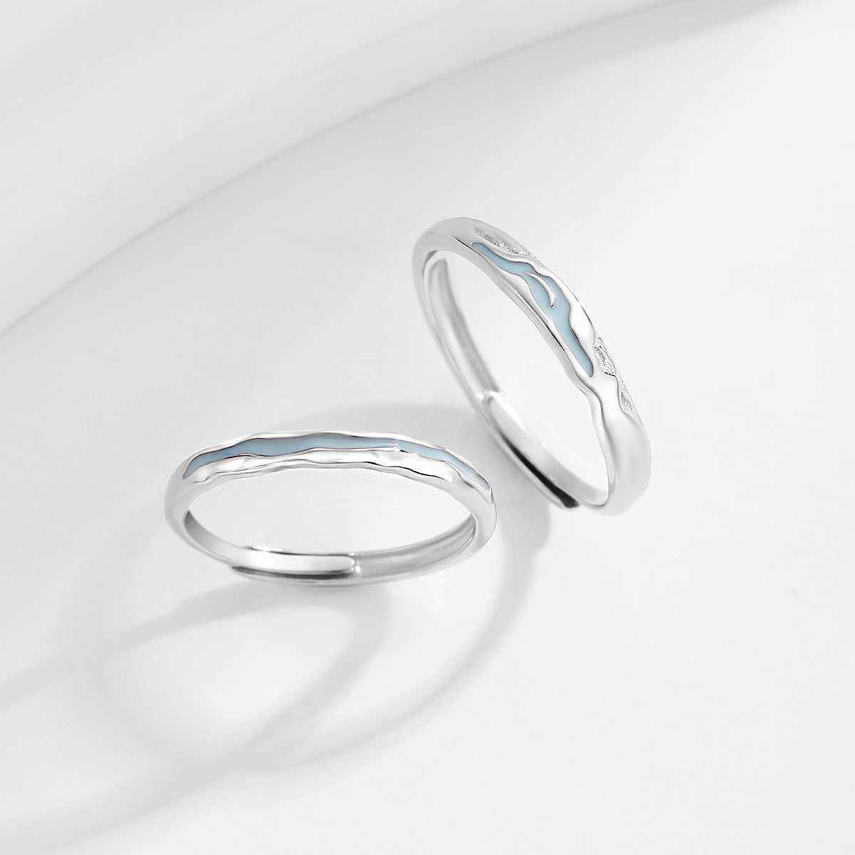 Planderful Galaxy Light-Year Couple Ring – High-End Blue Luminous Design