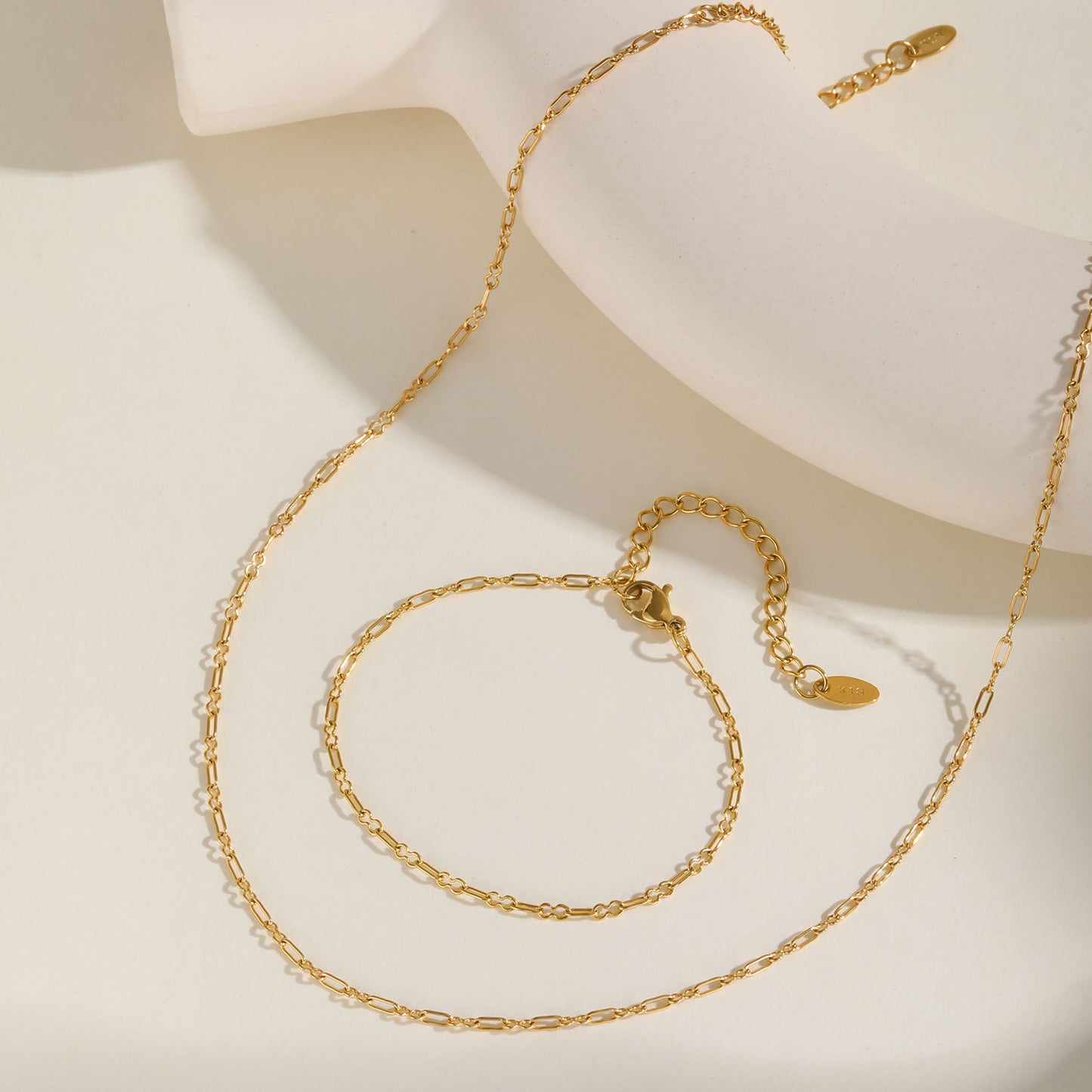 Stainless Steel Handmade Chain Gold Necklace Bracelet Women's