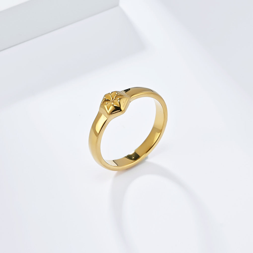 Planderful Hexagonal Titanium Steel Ring For Men And Women Durable High End Jewelry Couple Gift