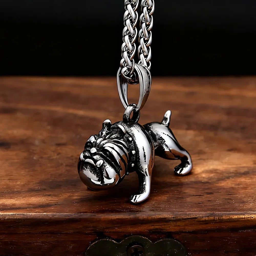 Vintage Polished Stainless Steel Pendant Necklace