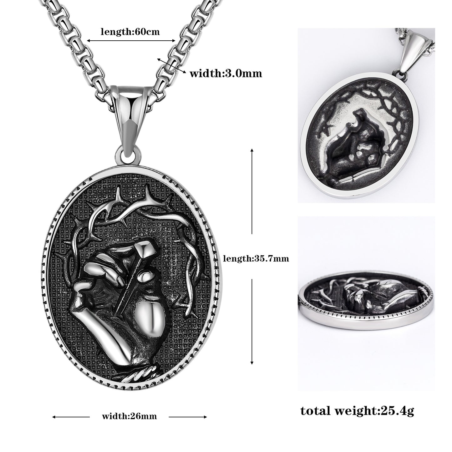 Steel Necklace - Statement Men's Pendant Chain