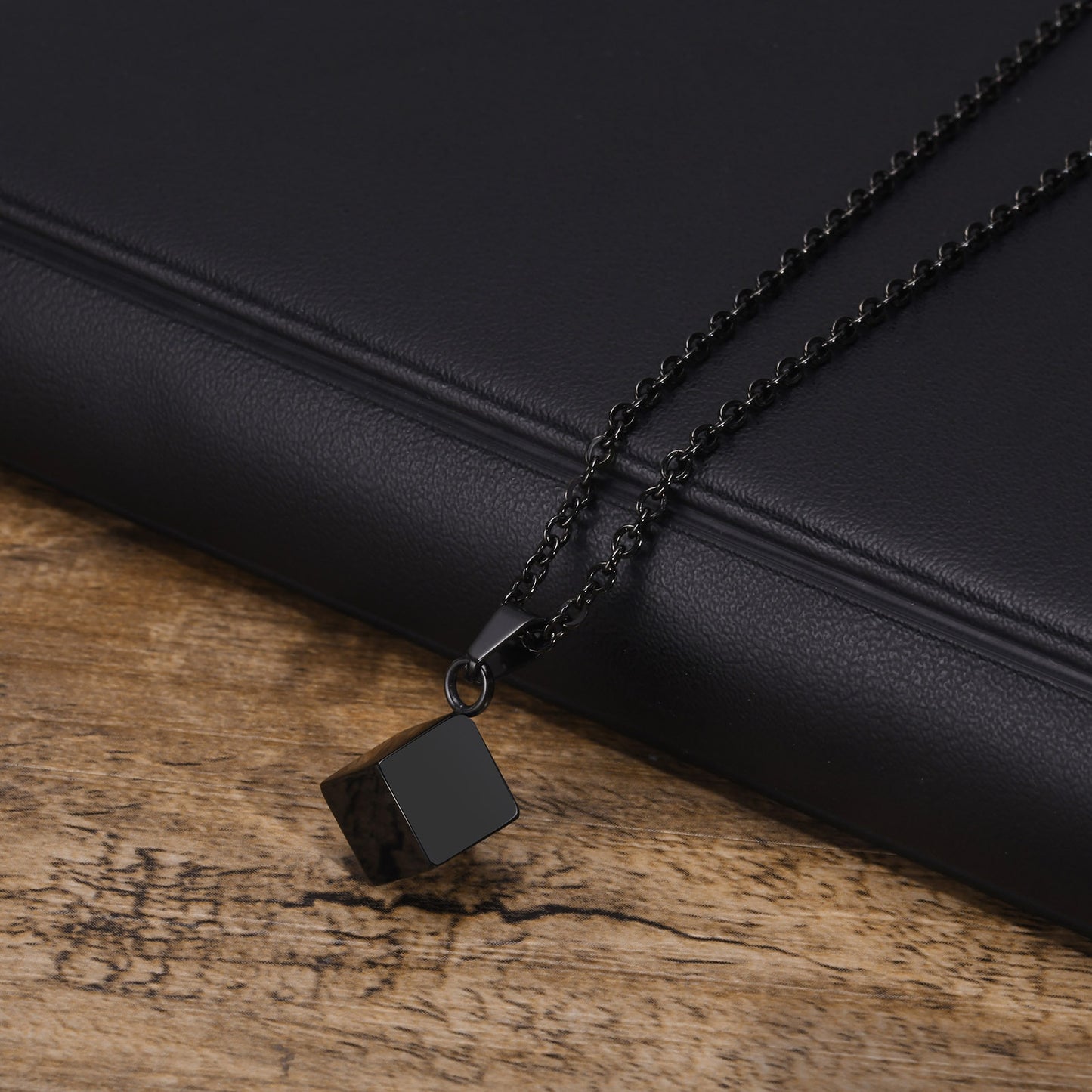 New Stainless Steel Square Openable Urn Pendant Necklace