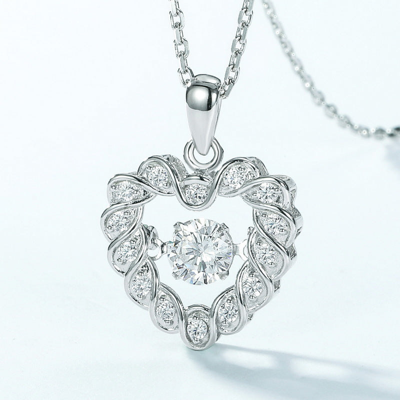 S925 Sterling Silver Moissanite Geometric Pendant Necklace