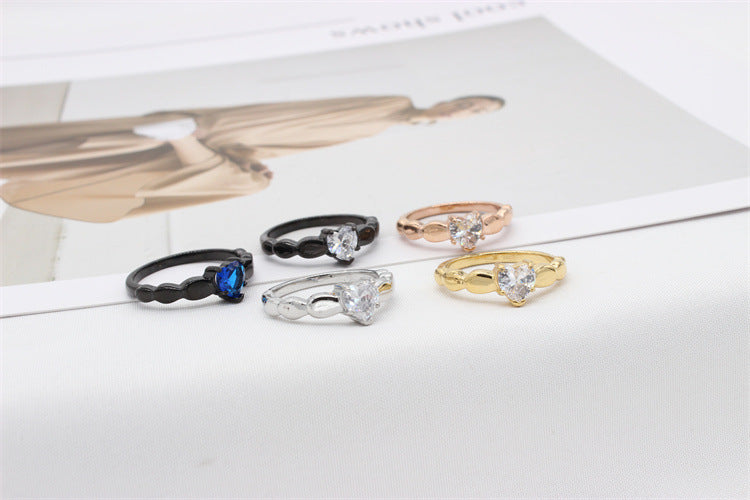 Heart Shaped Zircon Ring For Women By Planderful Everyday Genie Chic Statement Accessory