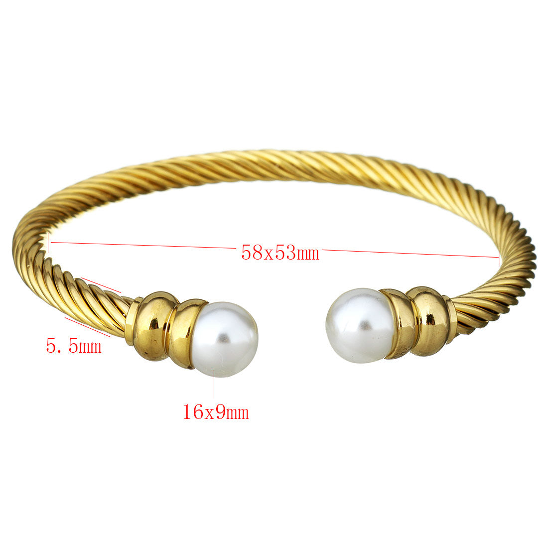 Planderful Open Ring Wire Bracelet Premium 18K Gold Plated Non Fading Jewelry For Fashion Forward Lovers