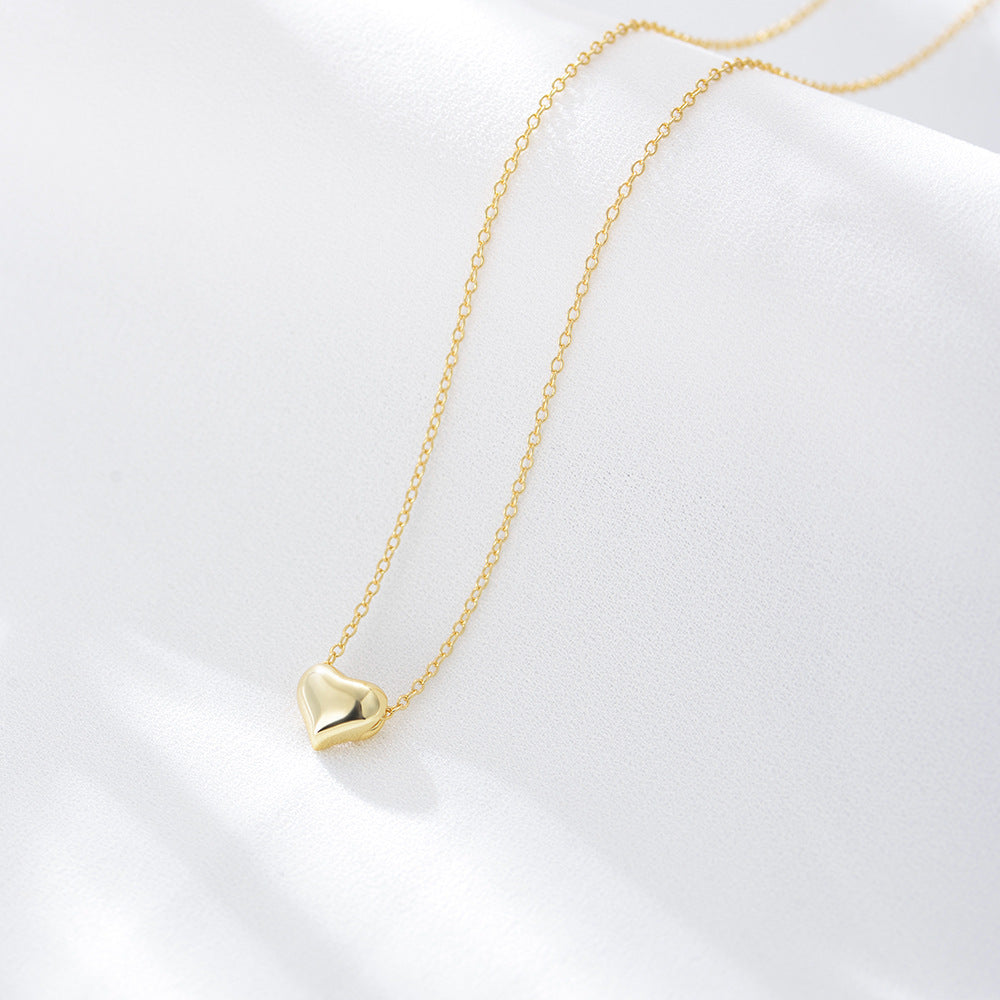 Personality Hollow Heart Necklace S925 Sterling Silver Love Style