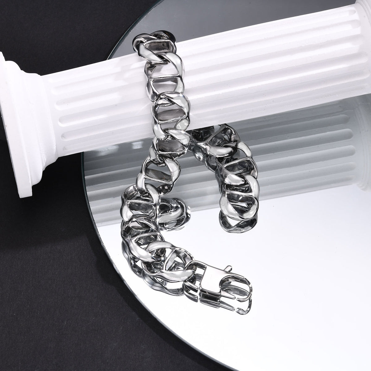 Polished Chain Stainless Steel Bracelet for Men