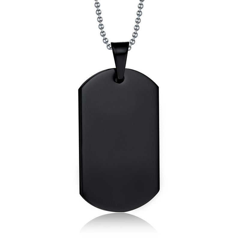 Stainless Steel Tag Pendant Glossy Personalized Accessories for Men