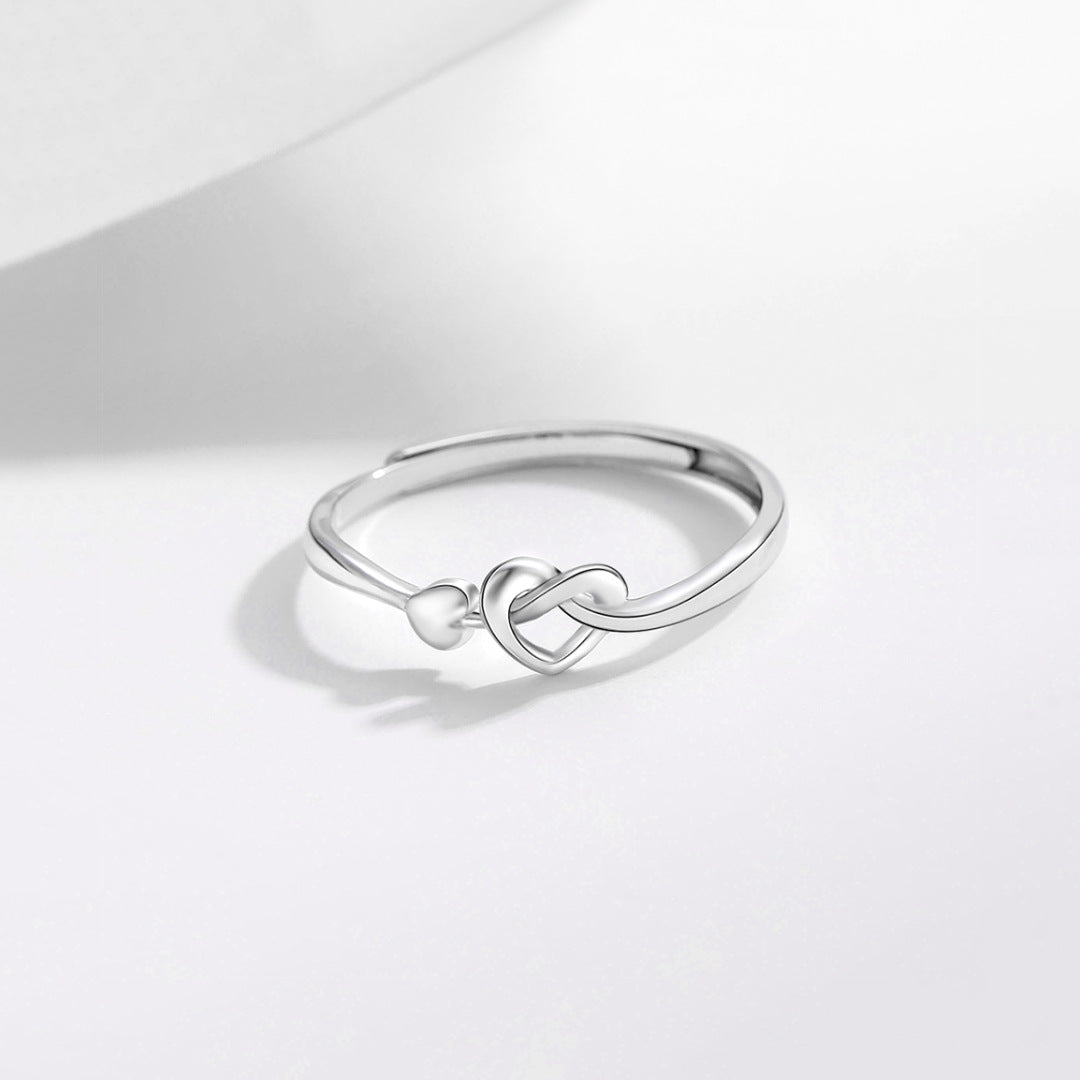 Planderful S925 Sterling Silver Heart Ring For Women Adjustable Everyday Elegant Gift