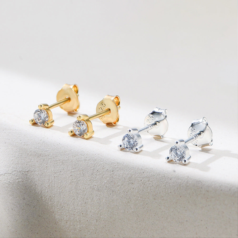 Planderful Sterling Silver Zircon Earrings For Women Everyday Wear Elegant Light Luxury Jewelry