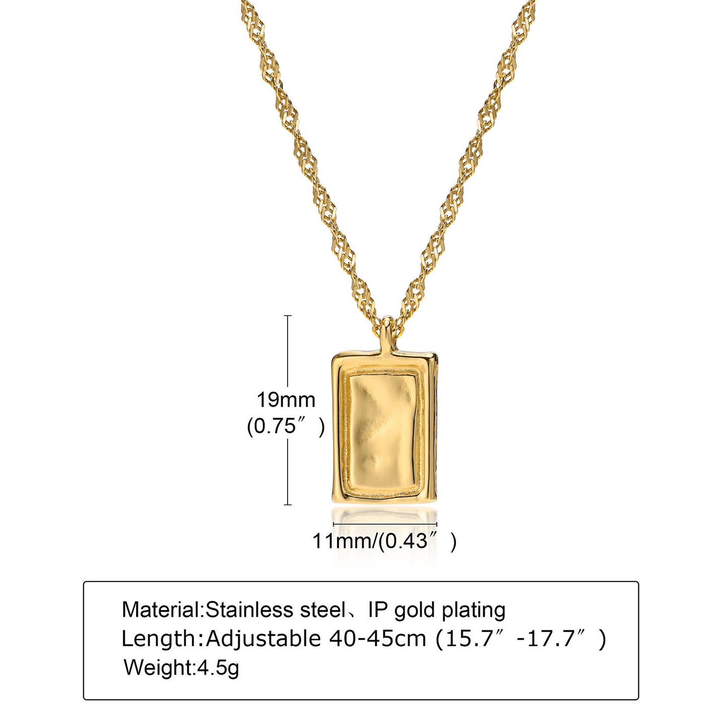 Stainless Steel 18K Gold Geometric Irregular Necklace Jewelry