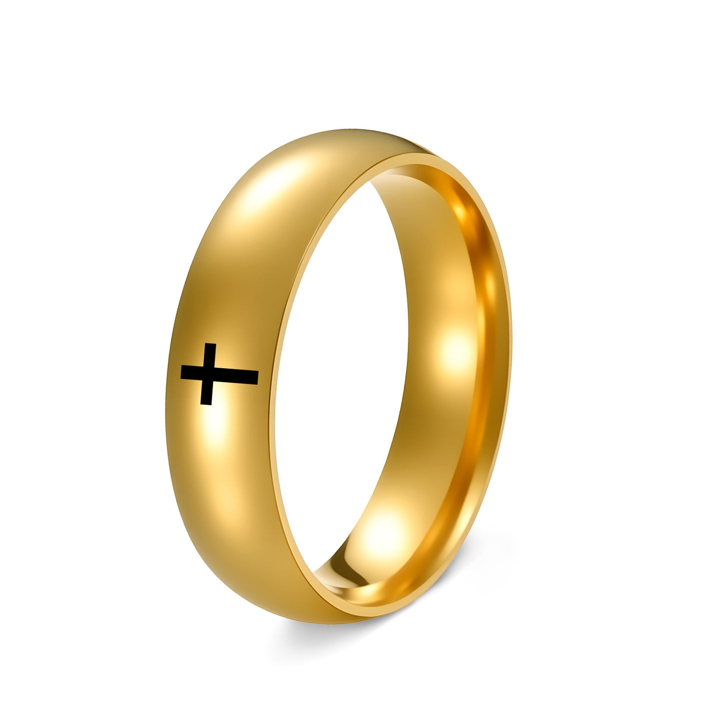 Planderful Everyday Genie Stainless Steel Cross Ring Unisex Sizes 6 7 8 9 10 11 12 Durable Protection