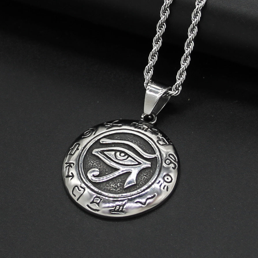 Stainless Steel Necklace - Vintage Egyptian Eye Of Horus Pendant With Timeless Ancient Power