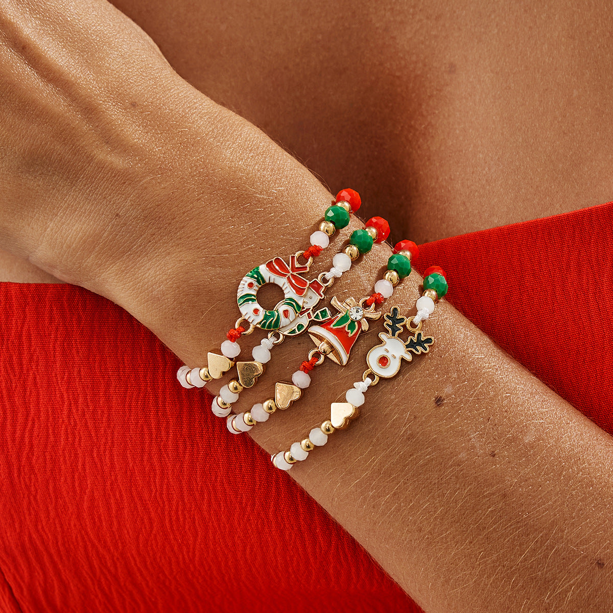 Planderful Beaded Elk Bracelet Adjustable Festive Statement Jewelry For Women Christmas Gift Vienna Verve