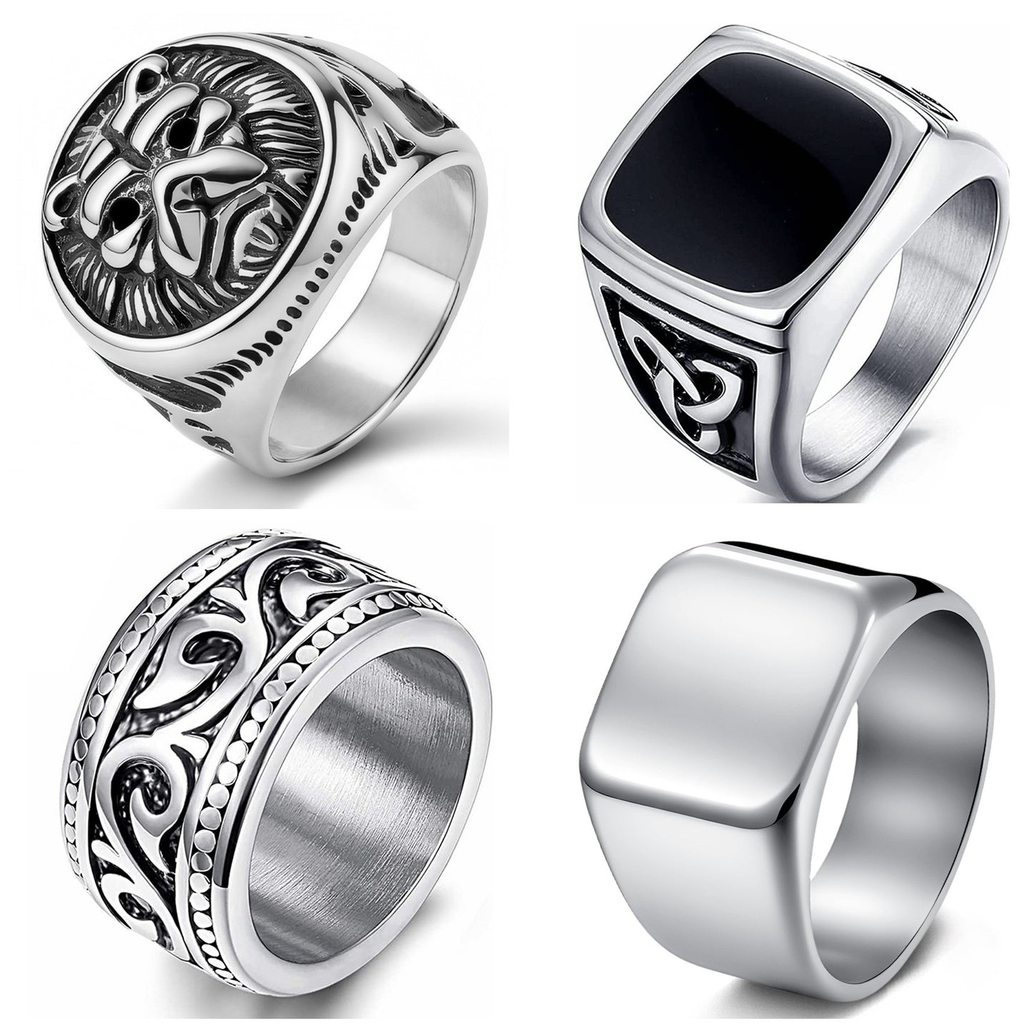 Stainless Steel Lion Head Ring By Planderful Collection Everyday Genie For Men Unisex Bold Statement Protection