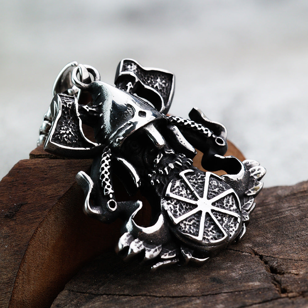 Viking Odin Axe Stainless Steel Men's Pendant Necklace Accessories