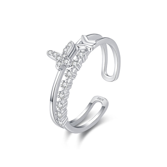925 Sterling Silver Butterfly Ring