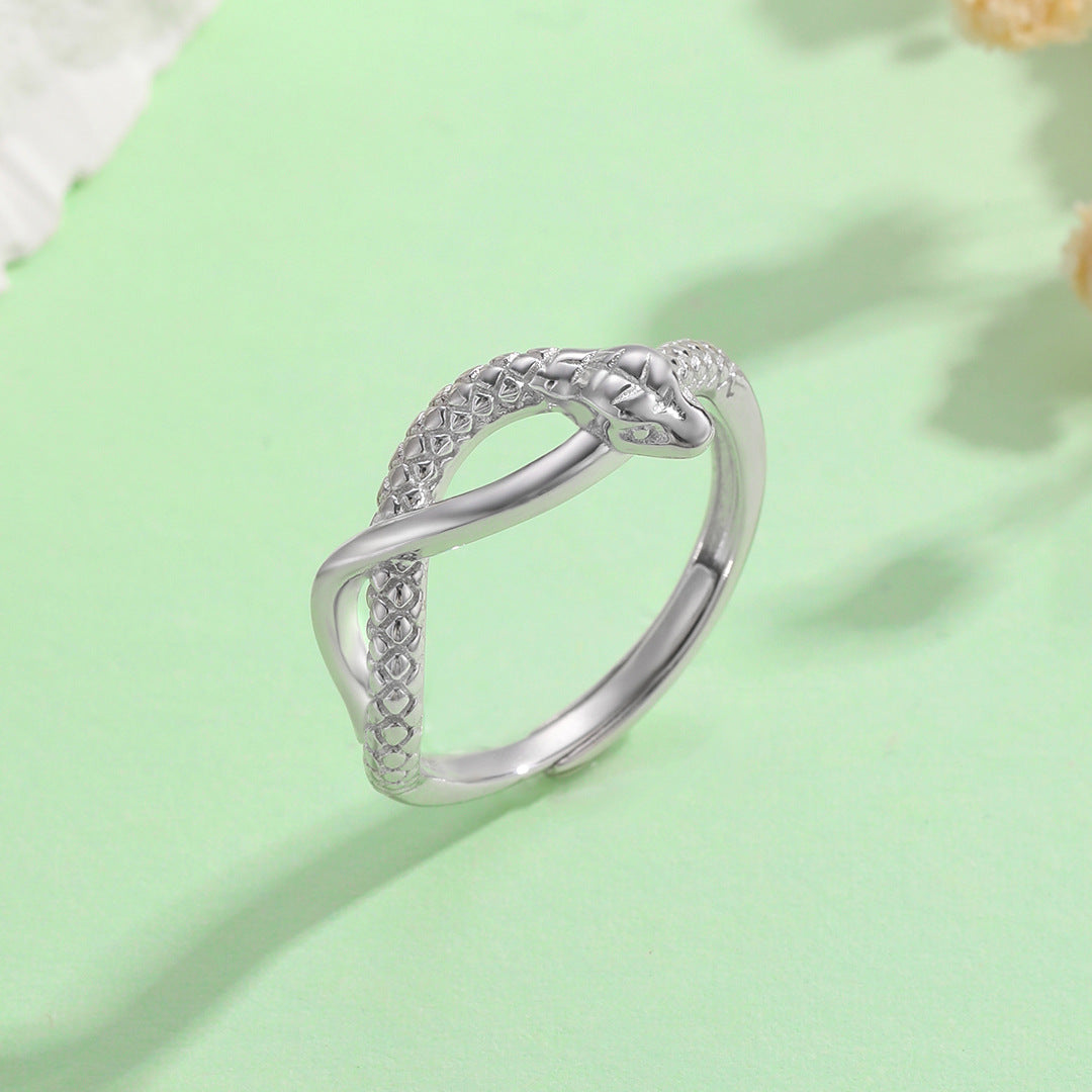 Planderful Everyday Genie S925 Sterling Silver Zodiac Snake Ring – Trendy Cool and Sweet Gift for Girlfriend