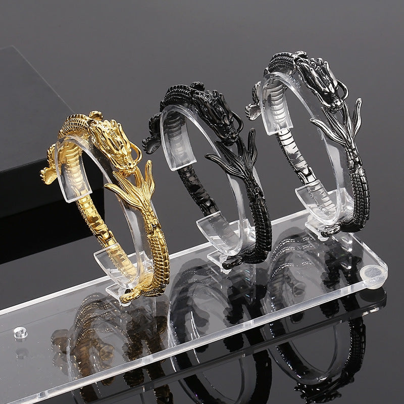 Guochao Benming Year Lucky Transshipment Dragon Bracelet – National Style Stainless