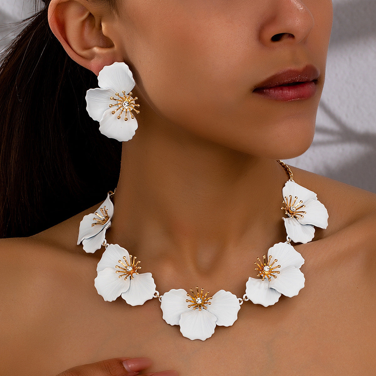 Elegant Zircon Flower Jewelry Set for Women by Planderful