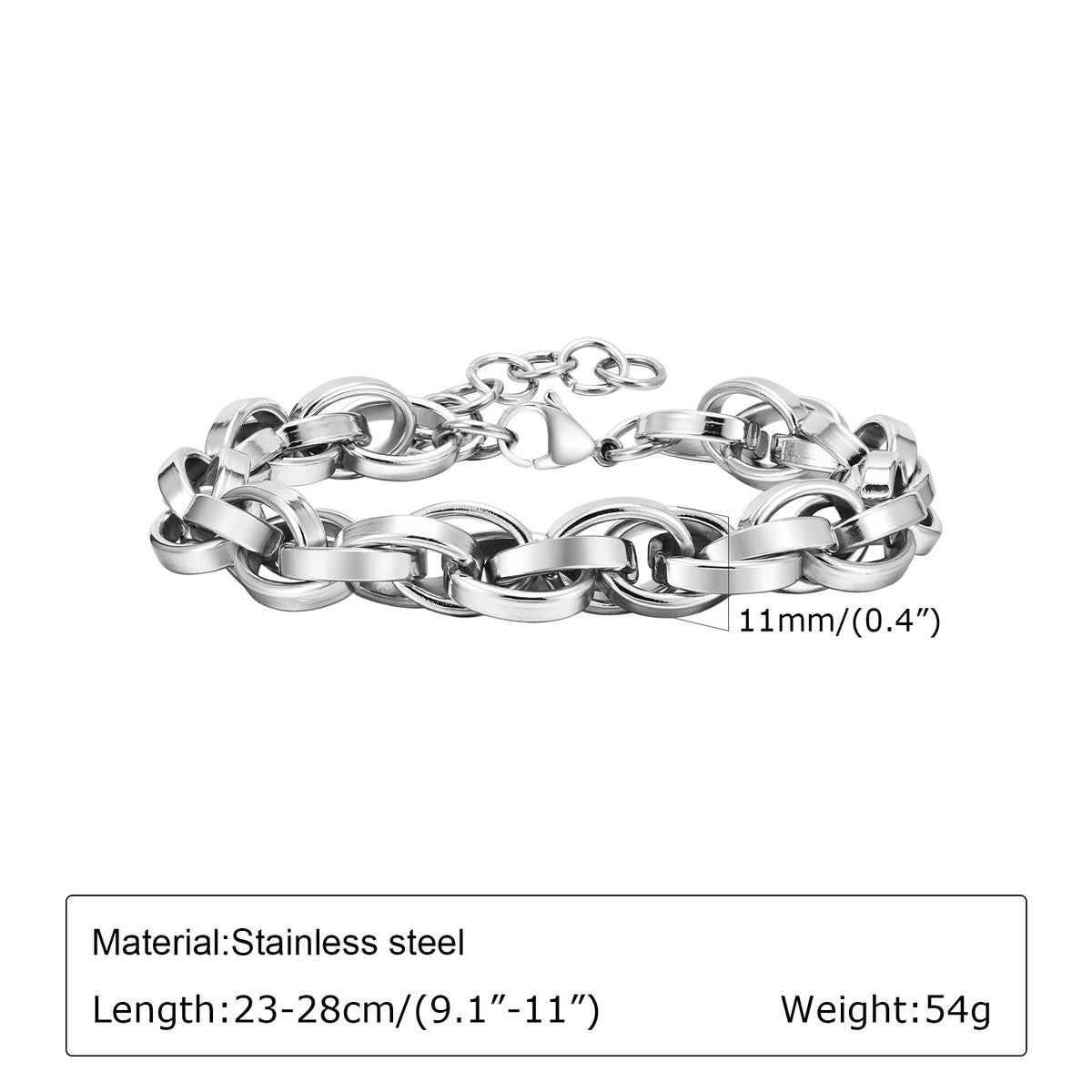 Braided Vintage Stainless Steel Bracelet for Men