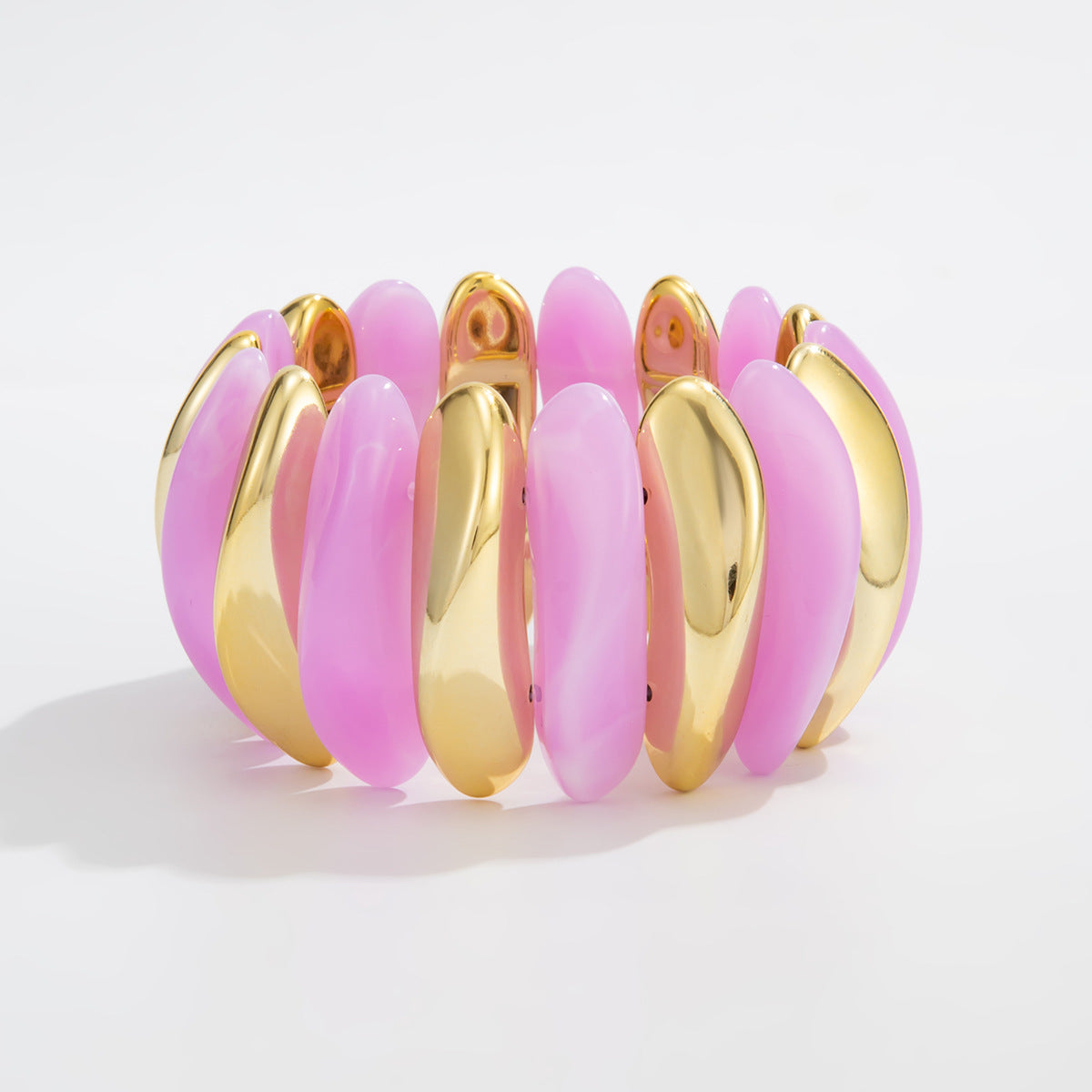 Planderful Vienna Verve Resin Color Bracelet For Women Bold Retro Elastic Statement Jewelry